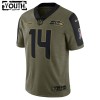 Seattle Seahawks Tröjor DK Metcalf 14 Nike 2021 Salute to Service - Barn
